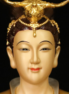 黄铜珐琅彩女娲娘娘神像女娲补天女娲皇摆件家用寺庙佛堂道观供奉