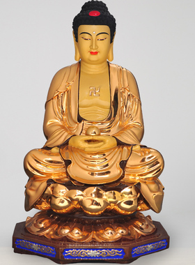 摆件鎏金工艺品三宝佛