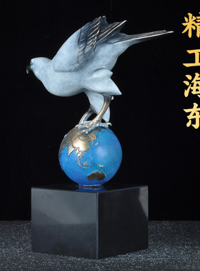 彩铜海东青摆件家居客厅办公室桌面装饰品风生水起开业商务送礼品