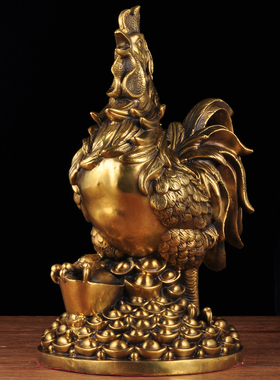 纯铜可爱风吉祥物元宝鸡工艺品