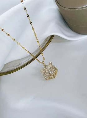 本命年饰品项链女孩礼品2022虎年老虎钛钢项链女轻奢小众设计感