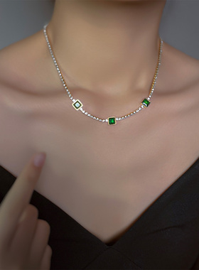 高级感钻链满钻钛钢项链