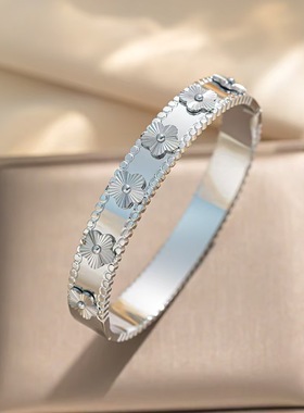 贝母个性时尚花钛钢手镯小众