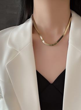 欧拉拉钛钢女项链鳞片链