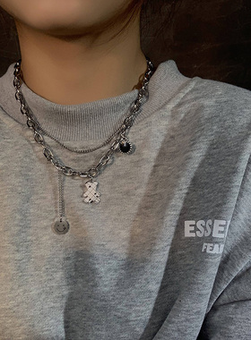 嘻哈暗黑风项链女个性卫衣男女