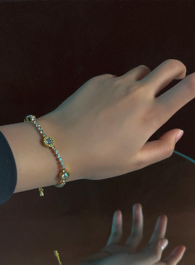 高级感镶钻钛钢手链女