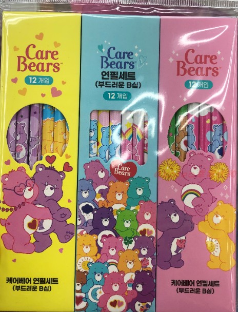 现货 韩国代购正品carebears彩虹熊爱心卡通毛绒化妝包筆袋文件夾