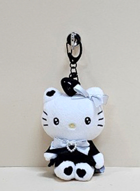 现货韩国正品Sanrio三丽鸥爱心扣黑色礼服挂件Kitty美乐蒂挂件