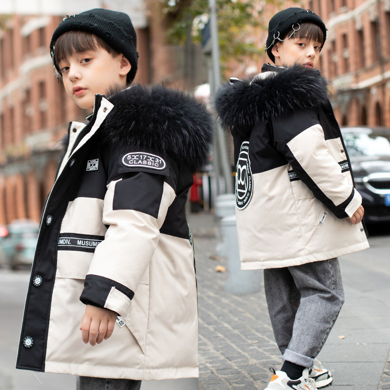 儿童男童中长款2021新款洋气羽绒服 岸玲公子羽绒服