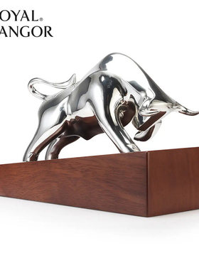 皇家雪兰莪ROYAL SELANGOR进口公牛雕像纯手工锡制办公室摆件送礼