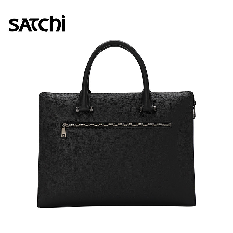沙驰商务大气头层牛皮手提包公文包 satchi沙驰男士包袋