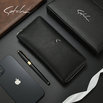 Chachchi Genuine Leather Handbag Men 2023 New Fashion Trends Hand Grip Bag Large Capacity Multifunction Brands Mens Bag