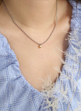 电气白兰金色爱心吊坠锁骨链