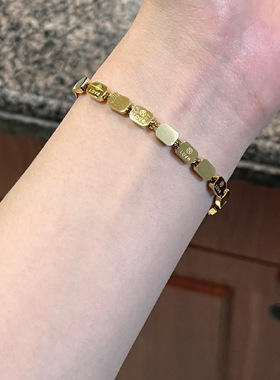 电气白兰金色字母蛇骨手链可水洗