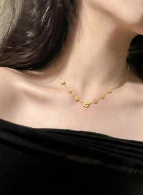 向阳雏菊金色锁骨链简约温柔风通勤项链日常百搭显白送礼不掉色