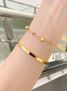 轻奢经典气质简约手镯手链套装仿真黄金