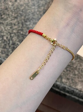 国潮小福牌转运红绳手链百搭