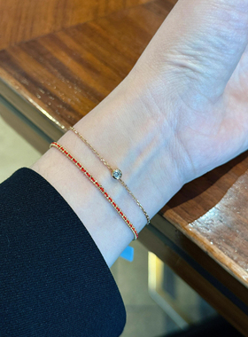 双层红绳小钻手链轻奢精致大方立体感本命年手饰品不掉色礼物生日