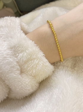 可水洗古法传承小金珠手链仿黄金转运珠手串女不掉色ins小众设计
