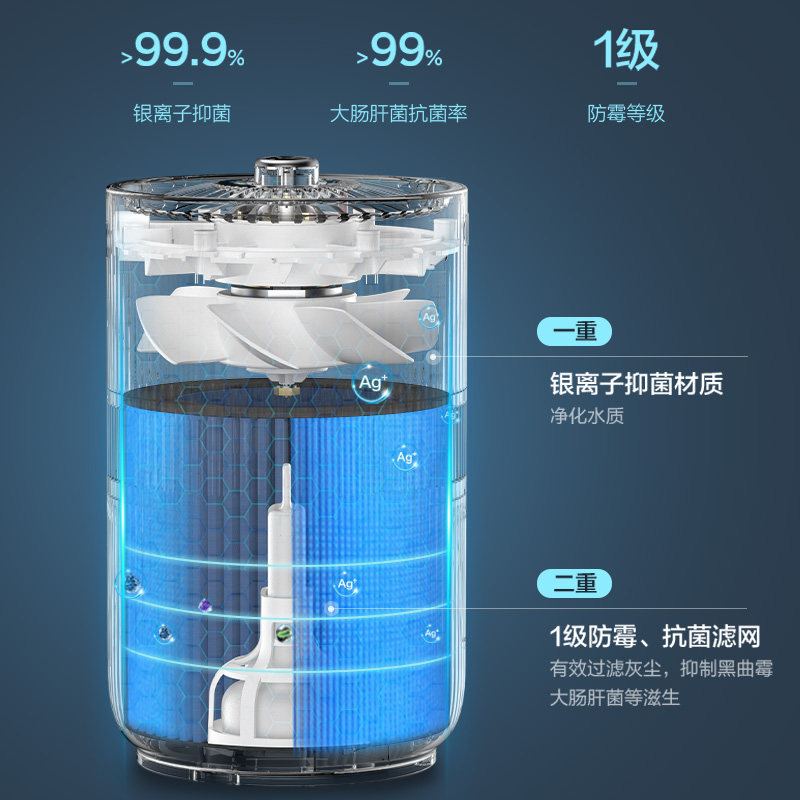 美的无雾家用卧室静音办公室加湿器 美的环境电器加湿器