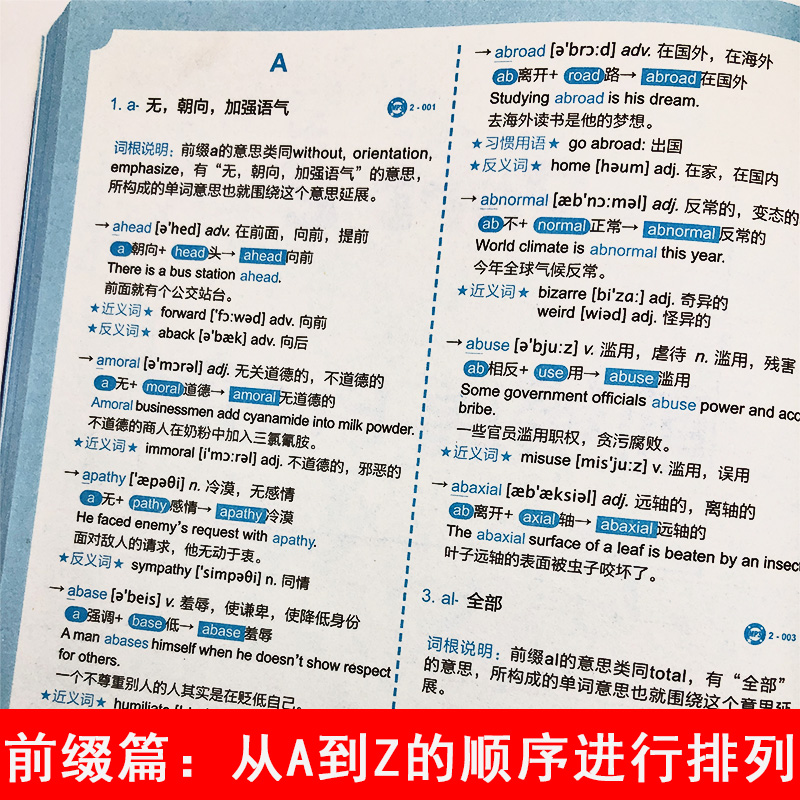 英语单词词根词缀记忆法看这本就够快速记忆法 联想记忆单词分类英语词根与说文解字 英语词汇大全思维导图3500词汇背单词神器词典 - 图1