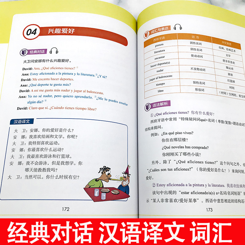 正版零起点西班牙语多媒体课堂发音词汇句子会话一本就够循序渐进西班牙语自学零基础入门教材现代标准西班牙语语法速成实用教材-图2