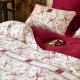 Chinese magpies flower and bird print cotton wedding four-piece set Xinjiang long velvet cotton red wedding quilt cover pure cotton bed sheet