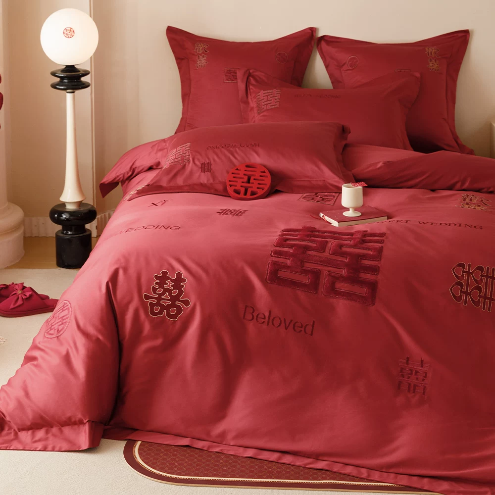 Хлопковая красная koup duvet cover?