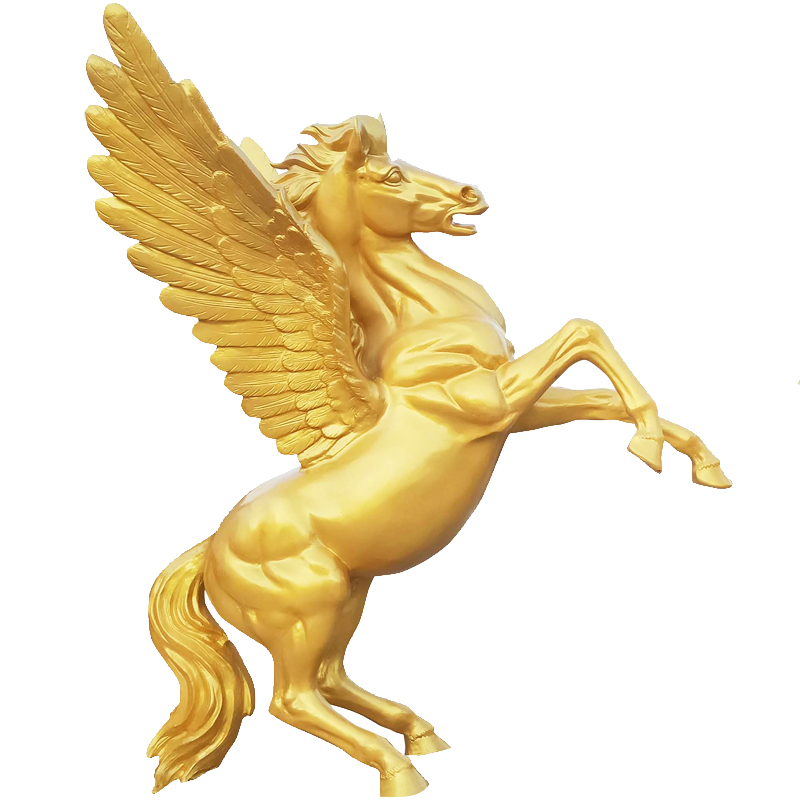 腾空飞马雕像白龙马带翅膀的马腾飞雕塑大型神话动物玻璃钢摆件-图3