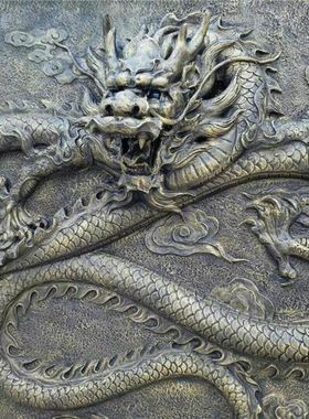 神龙浮雕仿铜玻璃钢雕塑定做喷水