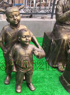玻璃钢雕塑商业街古代民间仿铜