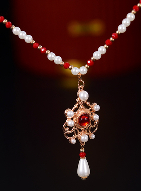 原创璎珞珍珠多层项链女