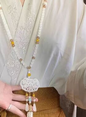 古风汉服项链中式背云流苏明制国风璎珞马面复古配新中式挂脖项链