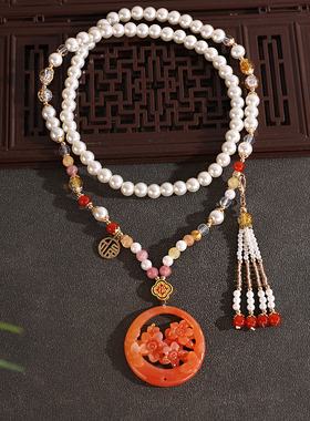 国风仿珍珠璎珞项链高级感项圈