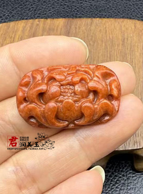 红绯色牡丹花手牌挂件绿色