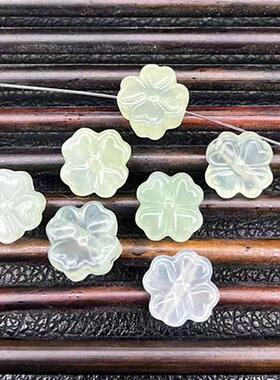 四叶草diy通孔岫玉小吊坠