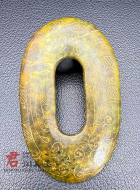 岫玉仿古玉璧玉佩古玩玉器