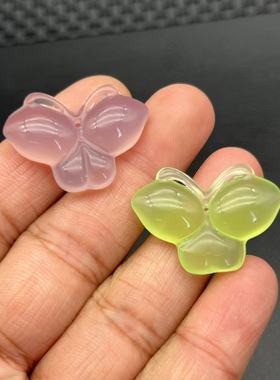 玛瑙蝴蝶吊坠挂粉色玉髓蝴蝶