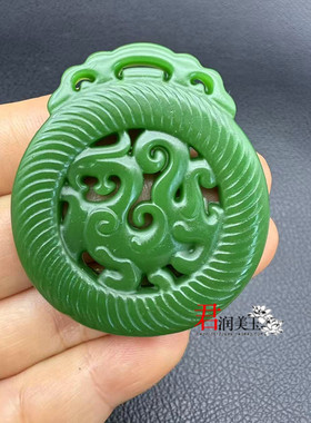 琉璃仿古龙吊坠挂件仿碧玉龙型