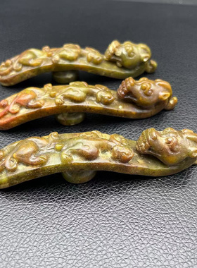 古玩杂项苍龙教子带钩玉佩仿古做旧腰带扣把玩件古风汉服腰佩挂钩