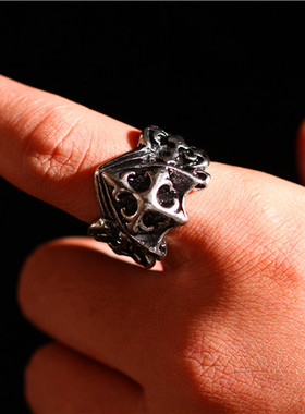 朋克风钛钢终极一班3男士戒指