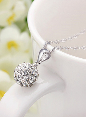 项链日韩银饰品雪花吊坠