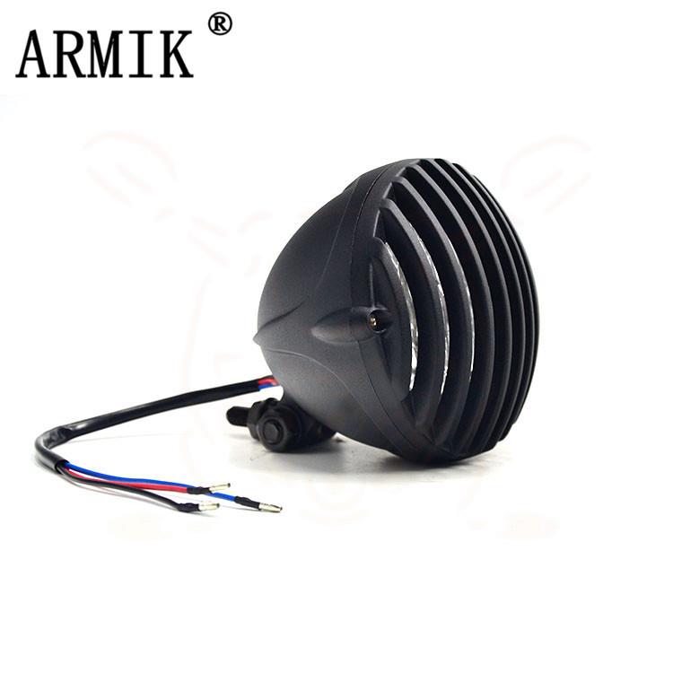 摩托车改装配件复古大灯 哈雷复古改装大灯4寸阑珊大灯前照灯 - 图1