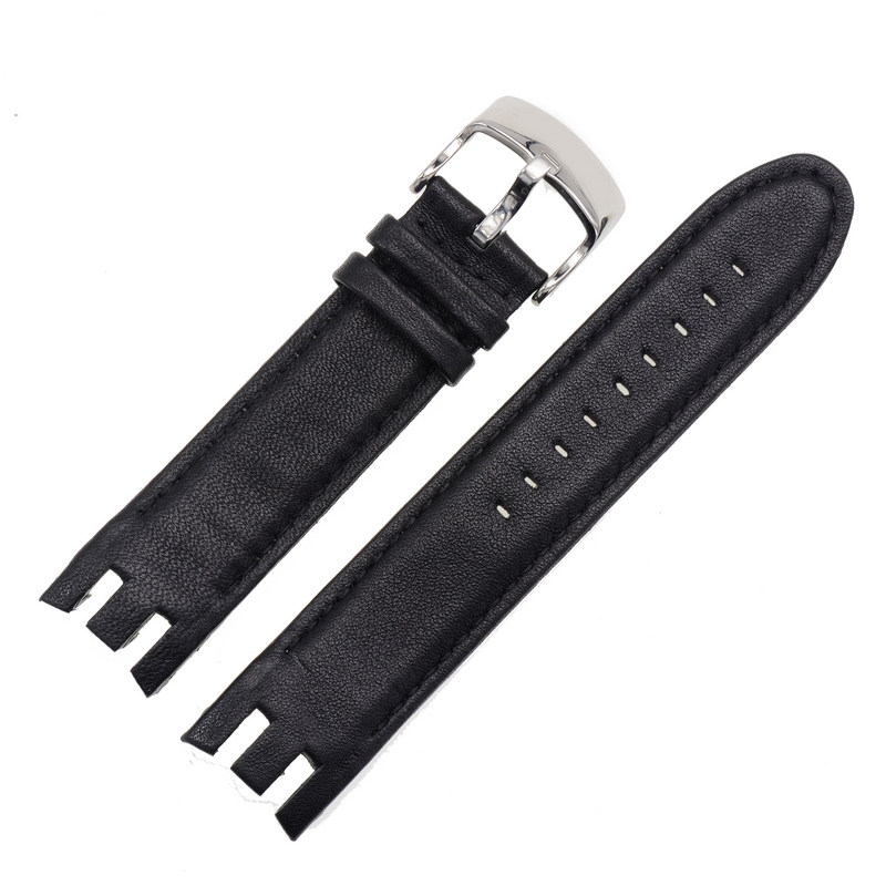 carty牛皮 swatch黑凹凸口21手表带 carty配件