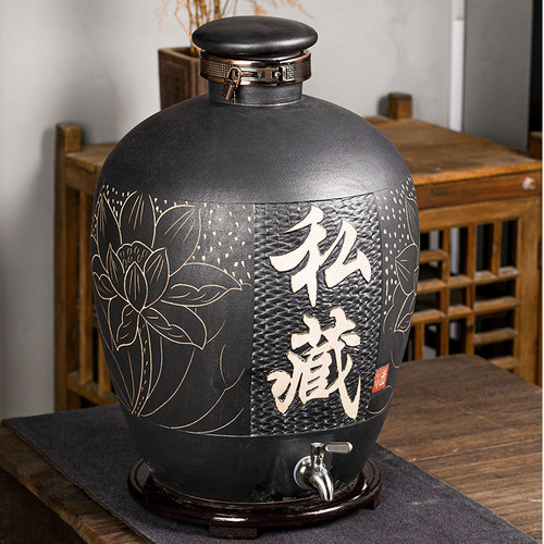 景德镇陶瓷酒坛酒缸仿古泡酒罐10斤 20斤 50斤装家用密封白酒坛子 - 图1