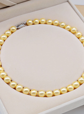 白金黑混彩正圆百搭款珍珠项链