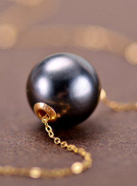 天然大溪地黑珍珠路路通吊坠