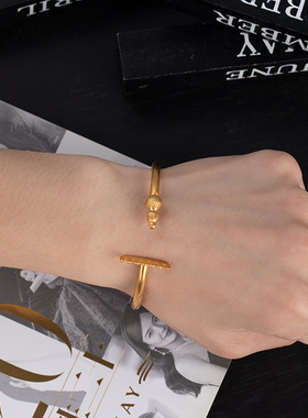 西游记法器天蓬元帅九齿钉耙猪八戒金属手镯男复古钛钢黑神话手环