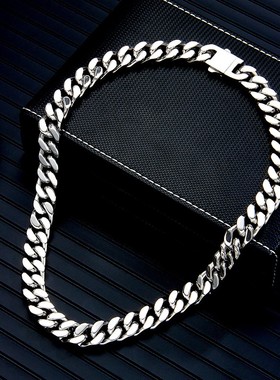 朋克风男士钛钢古巴链项链