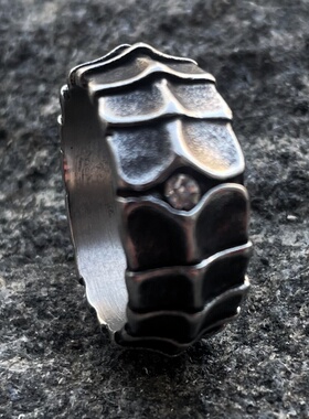 朋克风时尚复古轻奢钛钢大码戒指潮男士小众嘻哈高级感不锈钢指环